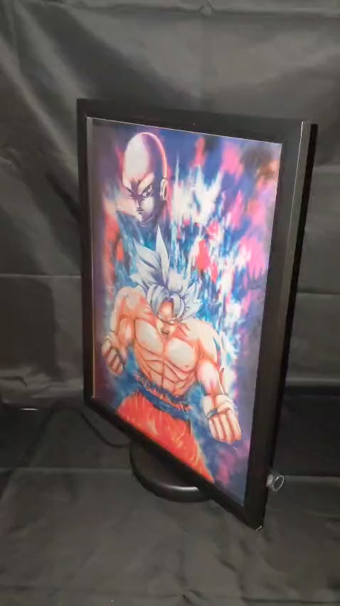 Poster Lenticular A3  – Goku Super Saiyajin vs Vilões - A001 - Dragon Ball Fan Art